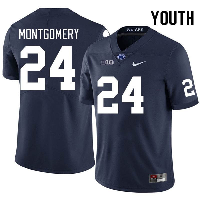 Youth #24 London Montgomery Penn State Nittany Lions College Football Jerseys Stitched Sale-Navy
